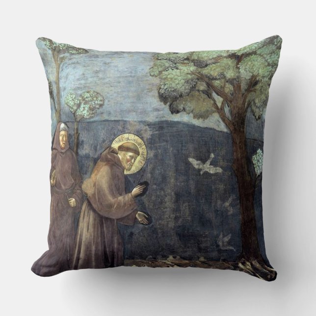Coussin Saint François d'Assise Patron Saint des Animaux (Recto)
