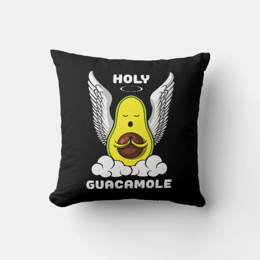 Coussin Saint Guacamole Avocado Vegan drôle de plaisanteri (Recto)