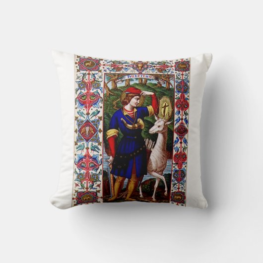 Coussin Saint Hubert de Liège avec le cerf (Recto)