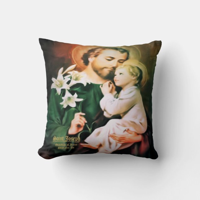 Coussin Saint Joseph Guardian de Jésus Jetez l'oreiller (Recto)