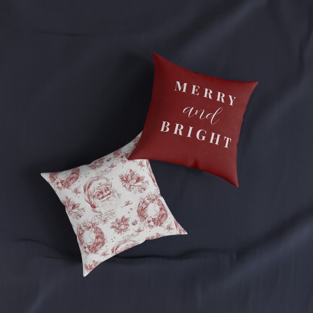 Coussin Saint Nicolas Découpage Pays Français Toile Rouge (Créateur téléchargé)