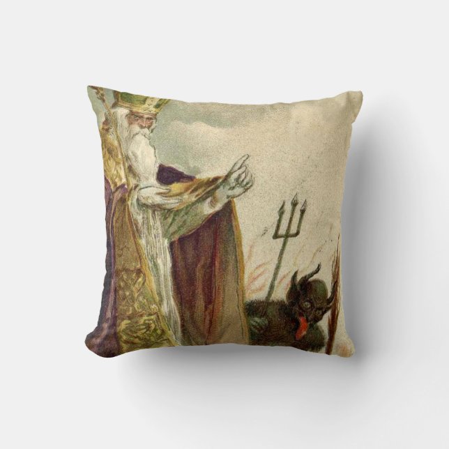 Coussin Saint Nicolas Krampus Fourche Prêtre (Recto)