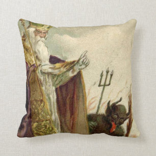 Coussin Saint Nicolas Krampus Prêtre de la fourche