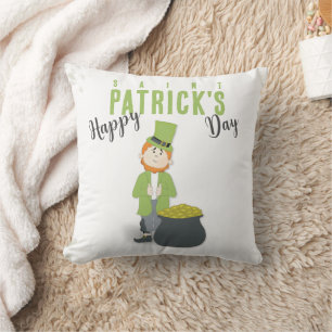 Coussin Saint Patrick's Day Cute Leprechaun