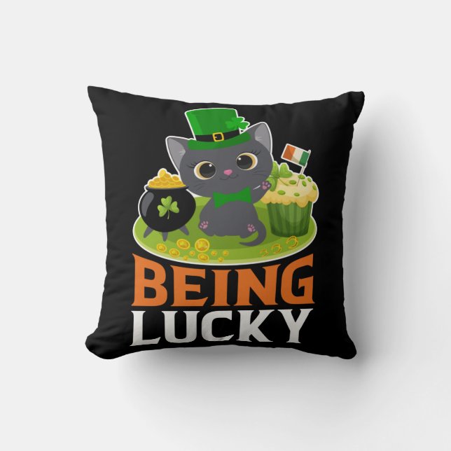 Coussin Saint Patrick's Day Être chanceux (Recto)