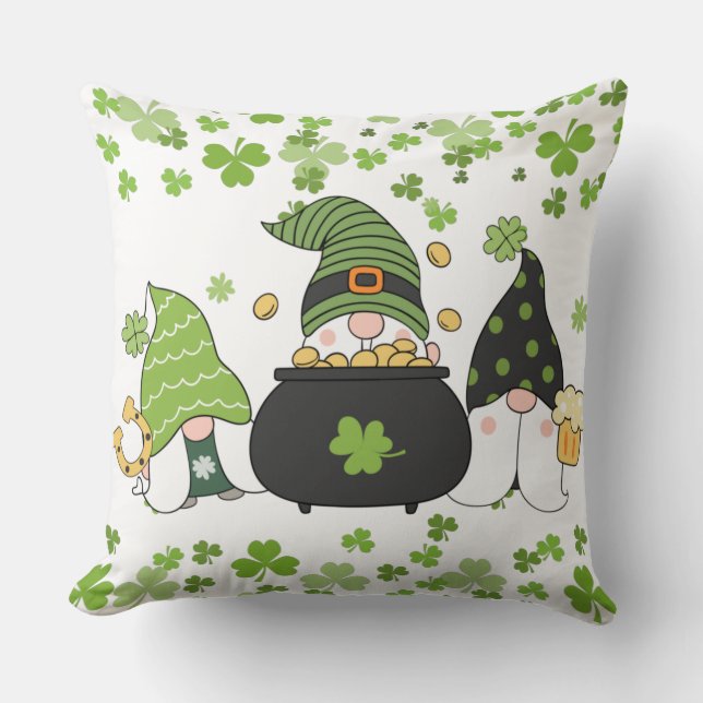 Coussin Saint Patrick's Day Gnome (Recto)