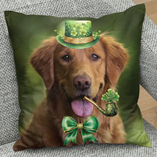 Coussin Saint Patrick's Day Lucky Dog Funny Photo personna