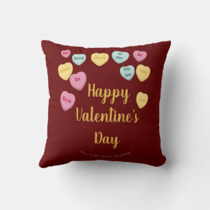Coussin Saint Valentin Candy Hearts LGBT Photo personnal
