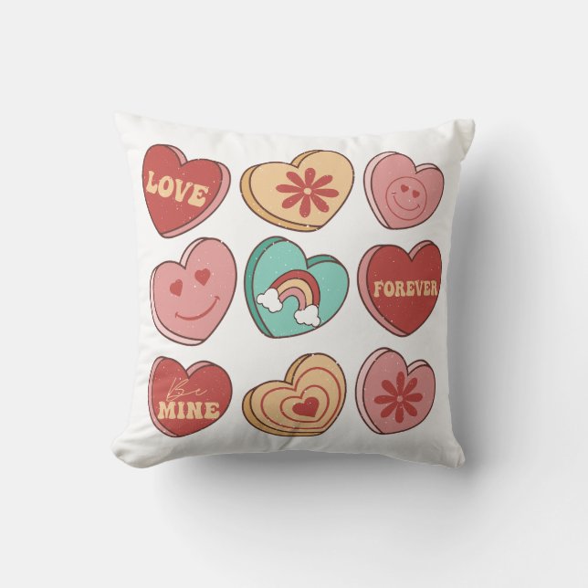 Coussin Saint Valentin Coeur Candies (Recto)