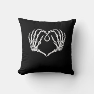 Coussin Saint Valentin Coeur gothique Avec Squelette Mains