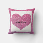 Coussin Saint-Valentin Cœur Monogramme Paillettes Rose Gol (Verso)