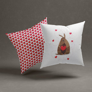 Coussin Saint Valentin Coeur Texas Armadillo