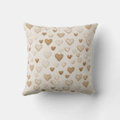 Coussin Saint-Valentin coeurs crème et marron (Verso)