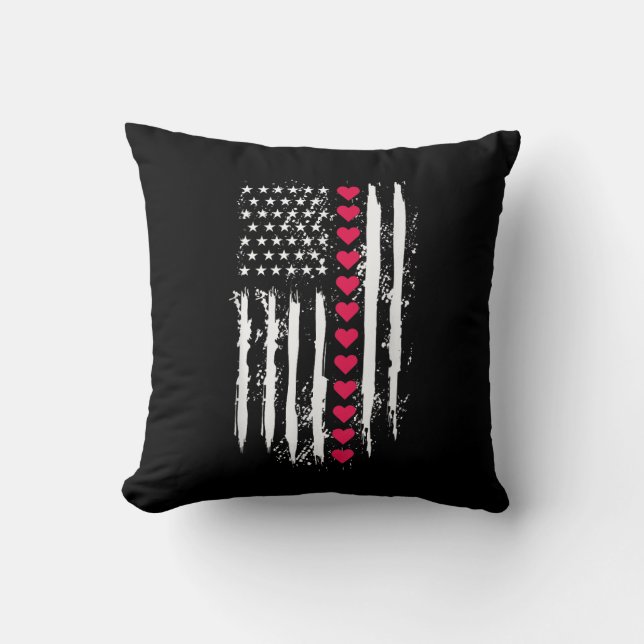 Coussin Saint Valentin Coeurs rouges États-Unis Amérique (Recto)