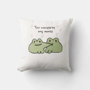 Coussin Saint Valentin Cute Frog Love Couple Throw Oreille