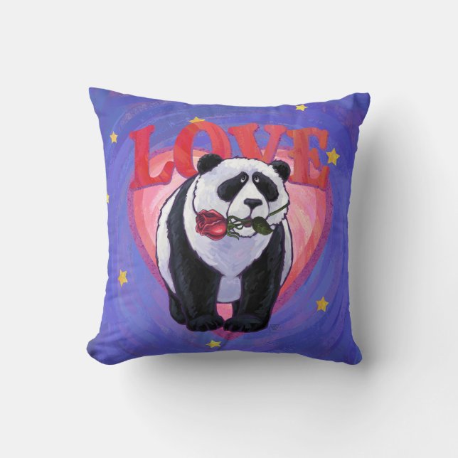 Coussin Saint-Valentin d'ours panda (Recto)