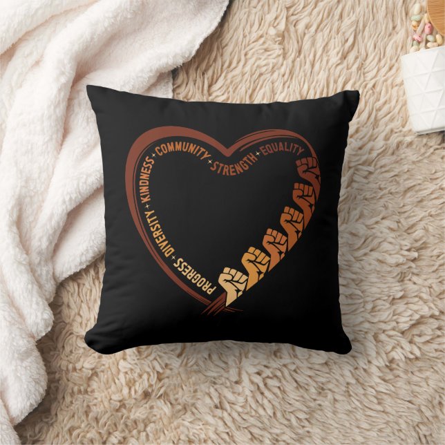 Coussin Saint-Valentin du Mois de l'histoire des Noirs amé (Couverture)