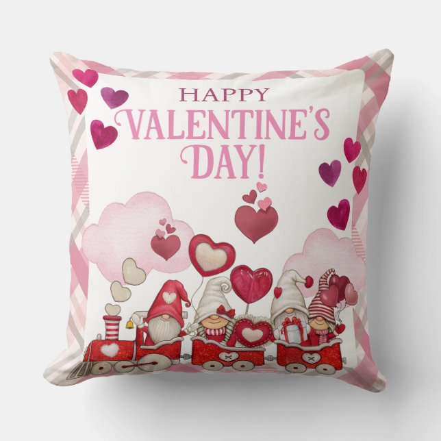 Coussin Saint-Valentin en train (Recto)