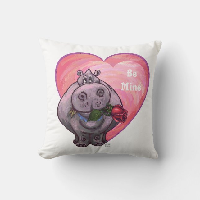 Coussin Saint-Valentin Hippopotame (Recto)