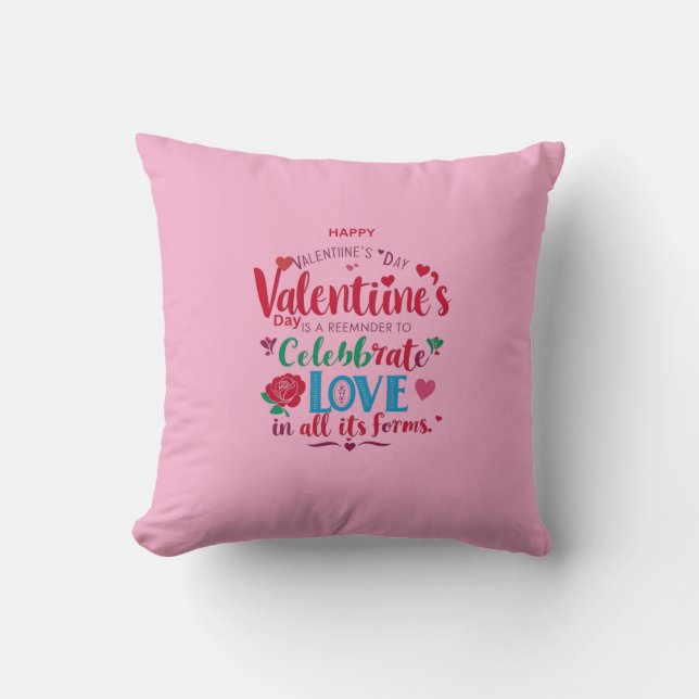 Coussin "Saint Valentin Jouer l'oreiller - Célébrez l'amou (Recto)