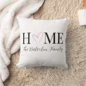 Coussin Saint-Valentin Maison Nom de famille Cœur Rose (Couverture)