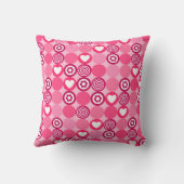 Coussin Saint-Valentin Motif Cœur Rose et Fleurs à Points (Verso)