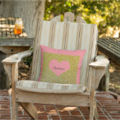 Coussin Saint-Valentin Rose Or Monogramme Pailleté Cœur (Chaise)
