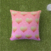 Coussin Saint-Valentin Rose Pailleté Violet Cœur Doré (Herbe)