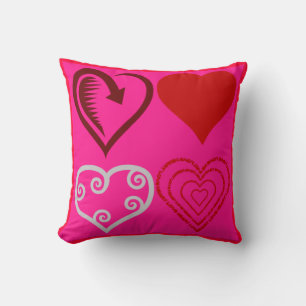 Coussin Saint Valentin"s Day 4 Coeurs Designer Toss Coussi