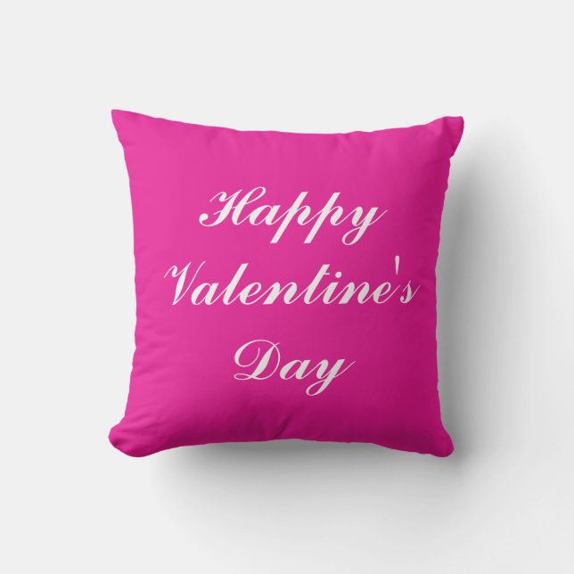 Coussin Saint Valentin Script romantique Hot Pink mignonne (Recto)