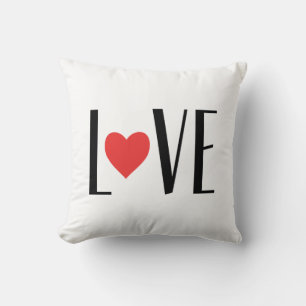 Coussin Saint Valentin Typographie Love