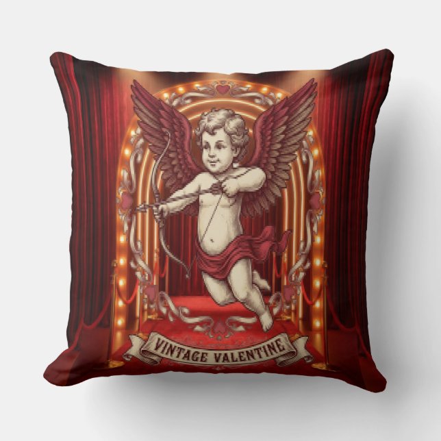 Coussin Saint-Valentin vintage  (Recto)