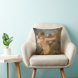 Coussin Saint-Valentin vintage, Cupidon avec arc et flèche