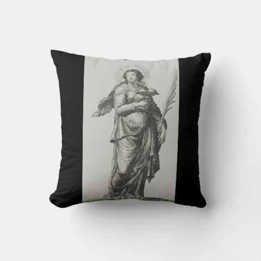 Coussin Sainte Agathe de Sicile Grâce Volcanique Art (Recto)