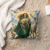 Coussin Sainte Brigitte Déesse Printanière Bois Animaux Im (Couverture)