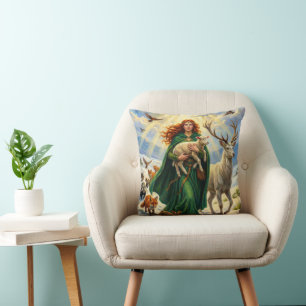 Coussin Sainte Brigitte Source Déesse des Animaux de la Fo