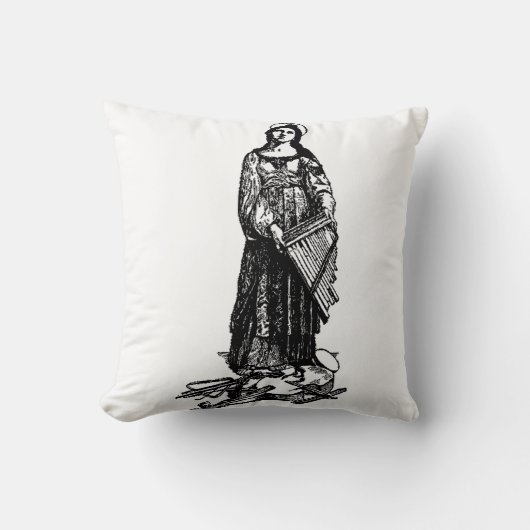 Coussin Sainte Cécile avec violon de Raphaël (Recto)