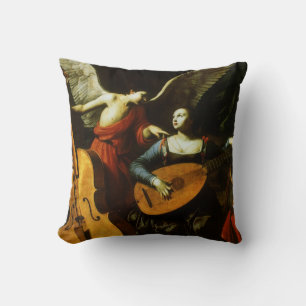 Coussin Sainte Cécile et l'ange par Carlo Saraceni