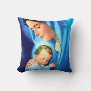 Coussin Sainte Vierge Marie avec Bébé Jésus