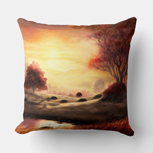 Coussin Saison Automne Paysage Peinture-68753 (Recto)