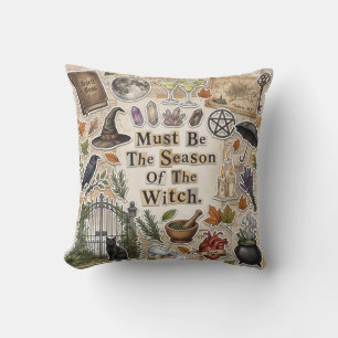 Coussin Saison de la sorcière Vintage Halloween Whimsigoth