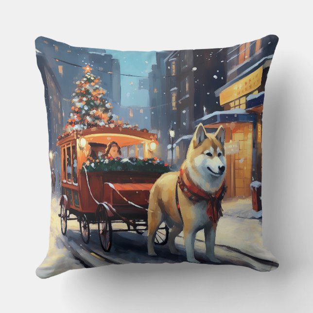 Coussin Saison de Noël Akita (Verso)