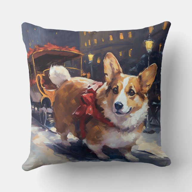 Coussin Saison de Noël de Corgi (Verso)