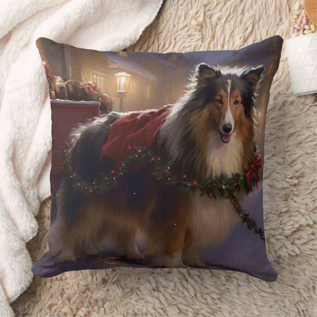 Coussin Saison de Noël du Shetland Sheepdog (Couverture)