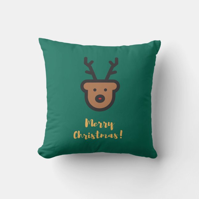 Coussin Saison de vacances, Noël, Jolie Reindeer (Recto)