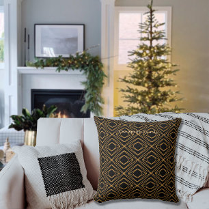 Coussin Saison Diamante Faux Gold sur Noir