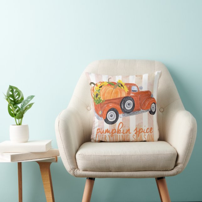Coussin Saison Épice de Citrouille Camion Orange (Chaise)