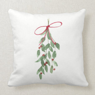 Coussin Saison Noël Aquarelle Mistletoe