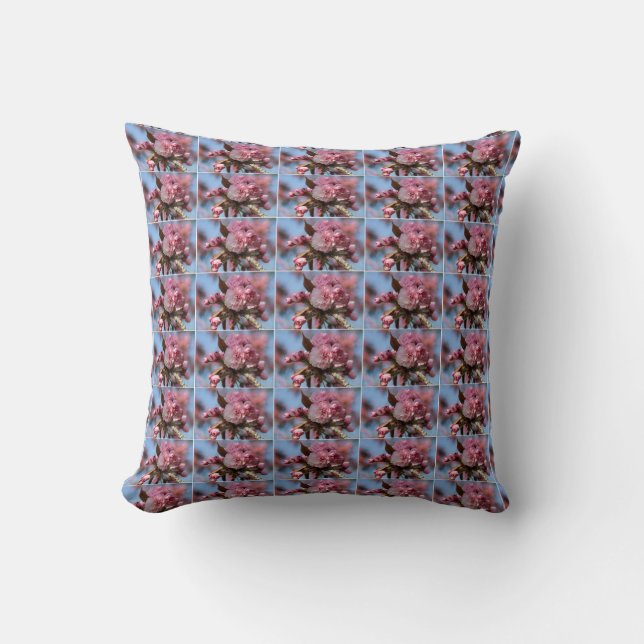 Coussin Sakura en fleur rose (Recto)