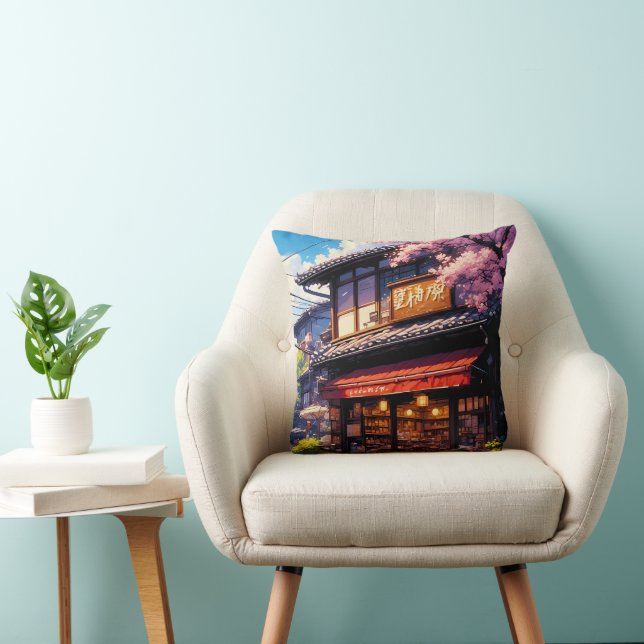 Coussin Sakura Kissa - Café aux fleurs de cerisier (Chaise)